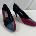 Toms Connie Vintage 1980s Patchwork Suede Heels Size 8 Photo 0