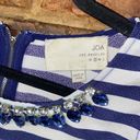 J.O.A. Revolve Navy Blue White Striped Embellished Crop Top Women's Size Small Photo 4