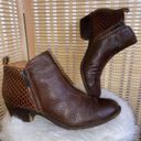 Lucky Brand Basel Ankle Boots Snake Print Leather Side Zipper Photo 0