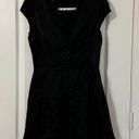 House Of CB Carmina BLACK SATIN FLUTED CORSET MINI DRESS Size Small Photo 1