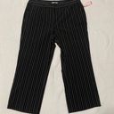 Dress Barn  Women's Dress Pant Black Striped zip button Size 14W Photo 0