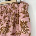 Lane Bryant  Pink Brown Floral Midi Skirt Pull On Poplin Lined Pleated Size 22 Photo 9