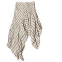 LUCHA the Label Linen Handkerchief High Low Stripe Cream Beige Skirt Sz 4 Tan Photo 2