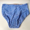 J.Crew NWT  Printed High Waisted Bikini Bottom Sail Blue White Photo 2