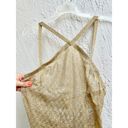 Luli Fama NWT  Dorada Cross Halter Fringe Cover-Up Dress Gold Rush Women's OS Photo 2