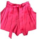 BCBGMAXAZRIA  Silk Red Pleated Front Tie Shorts Women's Small S Photo 2