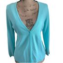 Krass&co Vintage NY& Cardigan Turquoise One Button Long Sleeves Women 90s/Y2K Photo 1