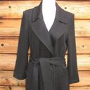 St. John  Caviar Black Knit Wool Blend Belted Coat Photo 1