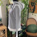 Ralph Lauren Lauren  White & Black Stripe Pullover Snap Neck Hoodie Photo 1