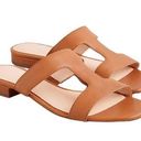 J.Crew  Leather Hazel Cutout Flat Sandals Rich Oak Size 10.5 NWT Photo 0