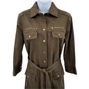 Etcetera  Bonvoyage Snap Down Military Style Midi Dress Olive Green 6 Photo 2