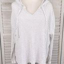 Roxy  Lightweight Knit Pullover Hoodie White w Black Stripes-XL Photo 0