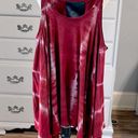 Maj Deep Red Tank Top Tie Dye Flowy Beach Coverup Womens Small Photo 3