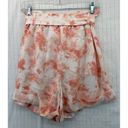 BCBGeneration  Womens Shorts Paperbag Tie-Waist Tie Die Orange Sz S NEW MSRP $79 Photo 2