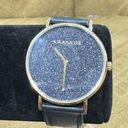 Coach New  Perry Glitter Dial and Navy Leather Strap Watch | 36mm | 14504078 Photo 0