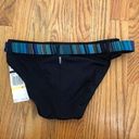 Anne cole NEW NWT  Black Blue Metallic Copper ? Belted Swim Bikini Bottom Small S Photo 6