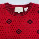 Black Diamond Vintage Sweater Women's Red  Pattern Funky Retro Petite Medium‎ Photo 5