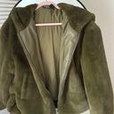 ZARA Furry Green  Jacket Photo 1