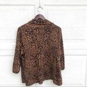 cj banks  Women’s Cardigan Sweater Brown Tan Animal Plus Open 0X Photo 2