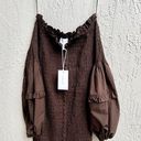 Karlie $380 NWT Joslin Off The Shoulder Ruffle Smocked  Dress Chocolate Women US4 Photo 0