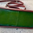 Vera Pelle Vintage Purse Di  Green Leather Dome Satchel Crossbody Made in Italy. Photo 5