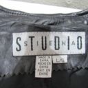 Vtg Siena Studio Women's lg Black Soft Leather Vest w/belt Moto Y2k Goth Grunge Photo 3