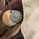 Linen and Suede Mini Hobo Bag with Queen II Coins Tan Photo 5