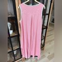 LAKE pajamas nightgown dress Pima cotton loose sleeveless tank stripe coral mint Size XL Photo 2