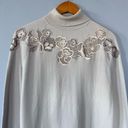 Reiss  Alo Stone Embroidered Wool Blend Turtleneck Sweater Size Medium Photo 2