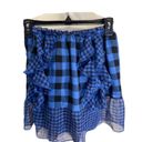 Tularosa  Revolve Plaid Skirt Blue Size S Cottagecore Coastal Preppy Sheer Boho Photo 8