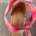 Shoedazzle Watercolor tie dye cork lace up wedges  Photo 5