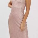 Club L London Pink Sequin Thin Strap V-Neck Bodycon Midi-Dress Photo 1