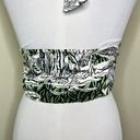 Rachel Zoe NEW  Halter Crisscross Crop Top XS Floral Green Black Palm Casual Chic Photo 2