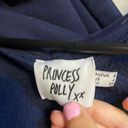 Princess Polly Oversized Navy Zip Up Hoodie Sweatshirt Photo 3