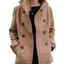 Thread and Supply  Camel Double Breasted Minimalist Pea Coat Jacket Size Medium Photo 1