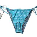 Revolve VDM The Label Ziggy Reversible Pastel Paisley/Mint Check Bikini Bottom Large NWT Photo 5