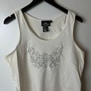 Harley Davidson Vintage Y2K  Tank Top Womens White XL Extra Large Studs Cotton Photo 8