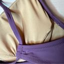 Shade & Shore  Dusty Purple Longline Cut Out Crisscross Bikini Top Size 34B New! Photo 3