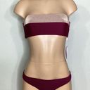 PilyQ New.  plum and rose metallic bandeau top. M-top/S-bottoms Photo 4