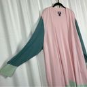 Lands'End  Two Piece Pink&Green Color Block Maxi Dress&Longline Cardigan Sz.3X Photo 6