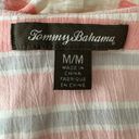 Tommy Bahama  Porta Stripe Tunic Top Size M White Pink Gauze Gauzy Hooded Beach Photo 4