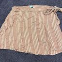 American Eagle  Coral Striped Wrap Skirt Size Large Photo 0