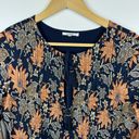 Tularosa  Women Audrey Floral Mini Bell Long Sleeve Dress Navy Orange Sz S | Boho Photo 2