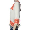 MISA Los Angeles  Women’s Size M Cream Saffron Print Marcella Tassel Blouse Top Photo 4