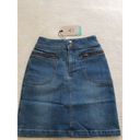 prAna  Broadway Organic  Stretch Cotton Jean Mini Skirt True Blue Size 0 Photo 5