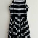 Soprano Black and White Striped Fit & Flare Dress, Halter Dress, Size XS Photo 8