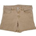 American Eagle  Outfitters Super Stretch Twill X Midi Shorts Khaki Tan Size 12 Photo 1