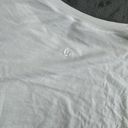 Lululemon  Womens Top Size 8 Short Sleeve White Boxy Athleisure Preppy Logo Photo 4