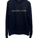 Michael Kors MICHAEL  Black Crewneck Sweatshirt Black Camo White Logo Size Small Photo 0