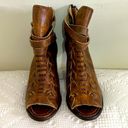 FREEBIRD by Steven Freedbird by Steven EAGLE Brown Leather Heeled Booties Back Zip Size 6 Photo 1